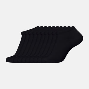 10er-Pack schwarze Bambus-Sneakersocken von Decoy