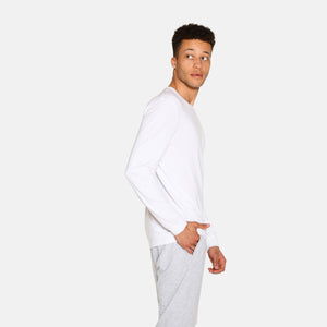 Langærmet bambus T-shirt i hvid fra Urban Quest