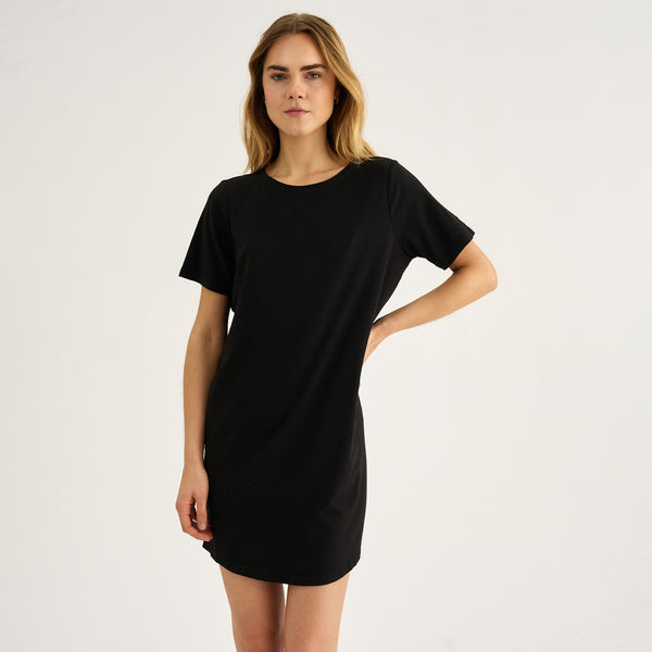 Schwarzes Bambus-T-Shirt-Kleid