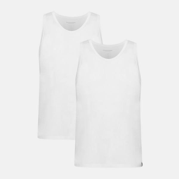 Weiße Bambus-Tank-Tops - 2er-Pack