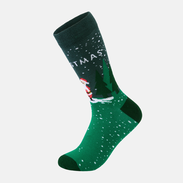 5 Paar Socken aus Bambus - Weihnachtsstickerei