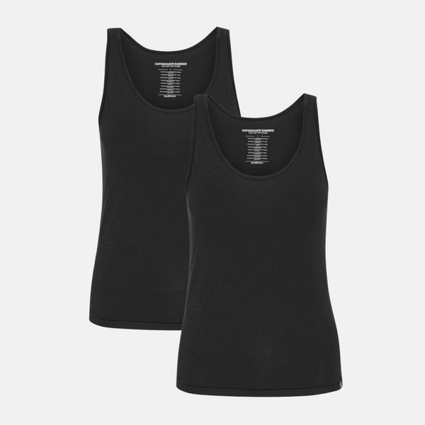 Schwarzes Bambus-Tank-Top 2er-Pack