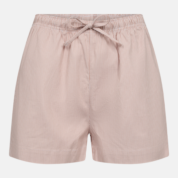 Pink striped bamboo night shorts