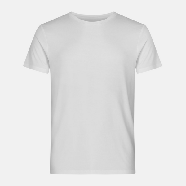 2 weiße Bambus-T-Shirts mit Rundhalsausschnitt und schmaler Passform
