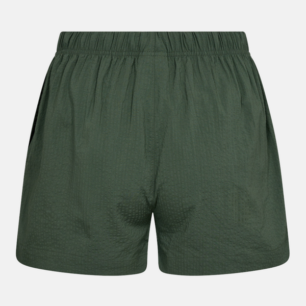 Green bamboo shorts in seersucker quality
