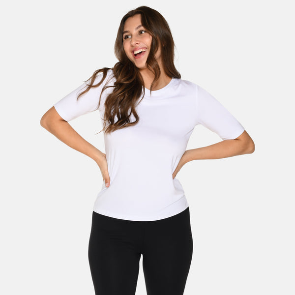 Hvid slim fit bambus T-shirt fra Urban Quest