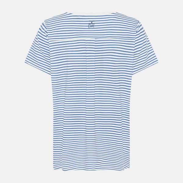 Bea Kurzarm-Bambus-T-Shirt - hellblau gestreift
