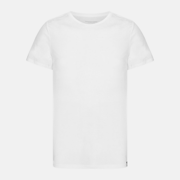 Weiße schmal geschnittene Bambus-T-Shirts mit Rundhalsausschnitt - 2er-Pack