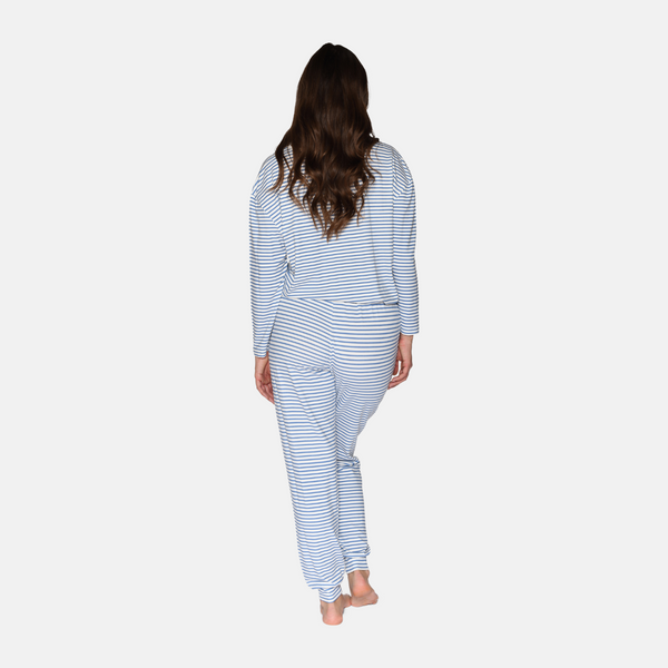 Betty bamboo night trousers - hellblau gestreift
