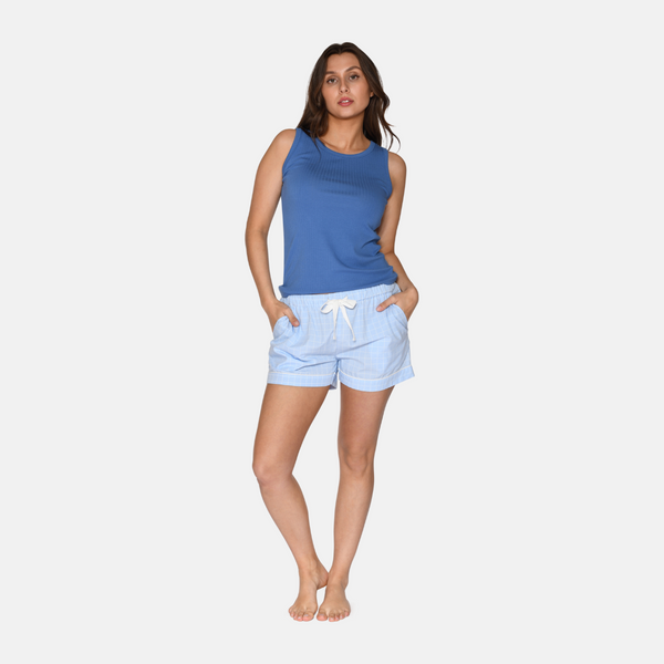 Katrina Bambus-Nachtshorts - hellblau