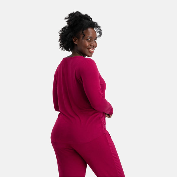 Nina Langarm-Pyjama-Set burgunderrot