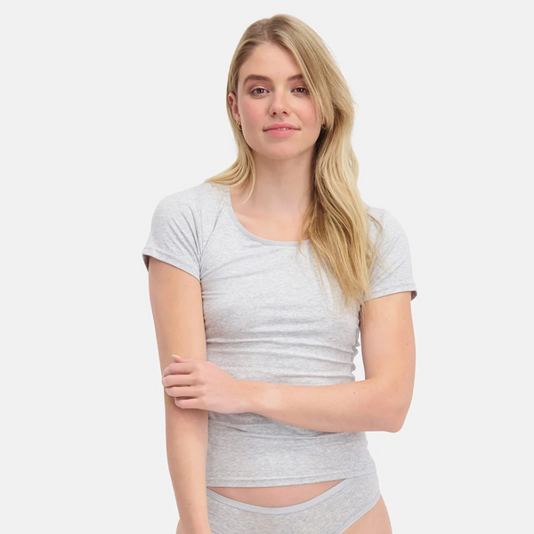 Kate Bambus-T-Shirt Rundhalsausschnitt - hellgrau 2er-Pack