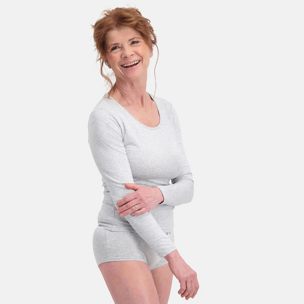 Lara bamboo long sleeve T-shirt - Light grey 2 pack
