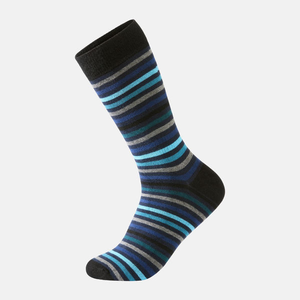 Blau gestreifte Socken aus Bambus