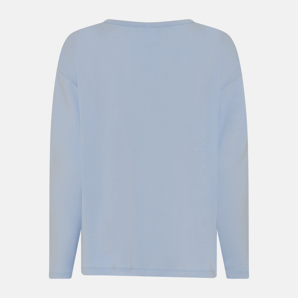 Britt Langarm-Bambus-T-Shirt - Kentucky Blau