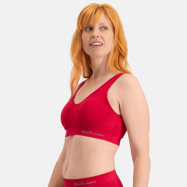 Fleur Bambus gepolsterter BH ohne Bügel - rot