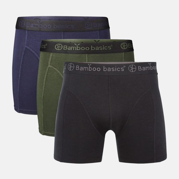 Rico Bambus Unterhosen - schwarz, army und navy 3er Pack