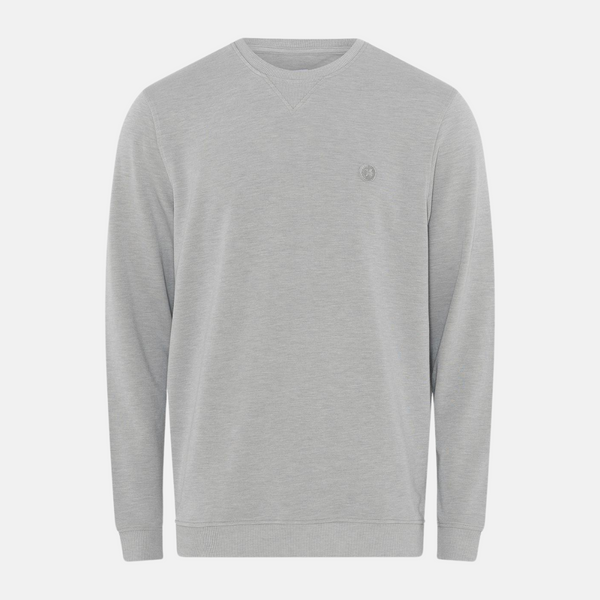Hellgraues Bambus-Sweatshirt mit Abzeichen