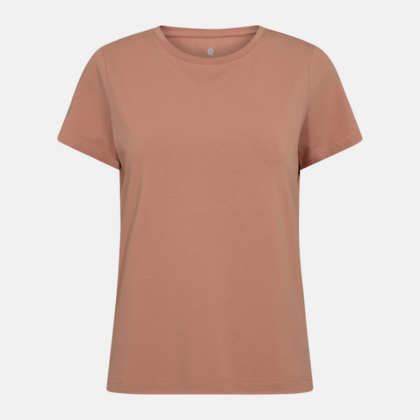 Rosa Bambus-T-Shirt mit Rundhalsausschnitt