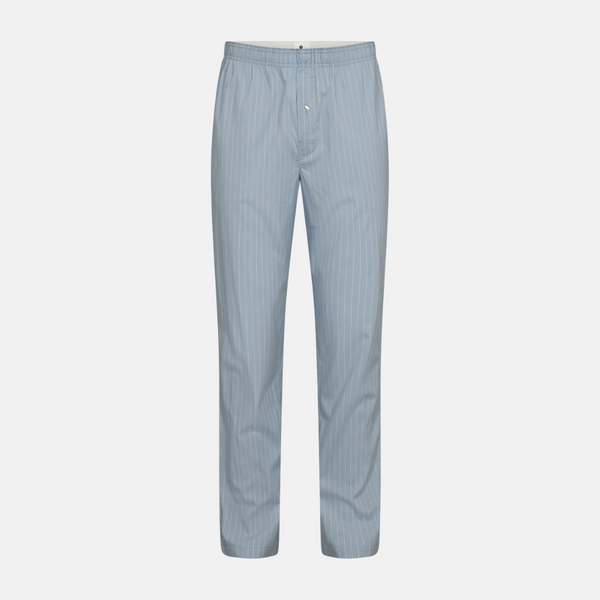 Hellblaue Bambus-Pyjamahose aus Popeline