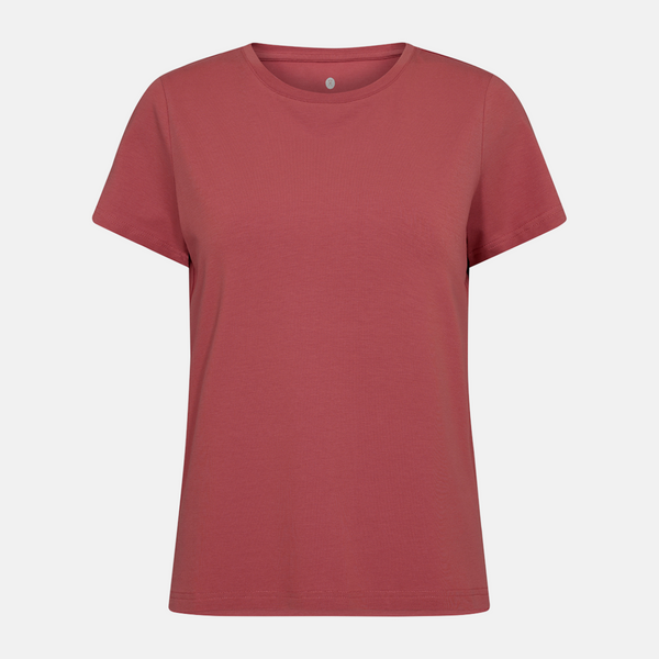 Rotes Bambus-T-Shirt mit Rundhalsausschnitt