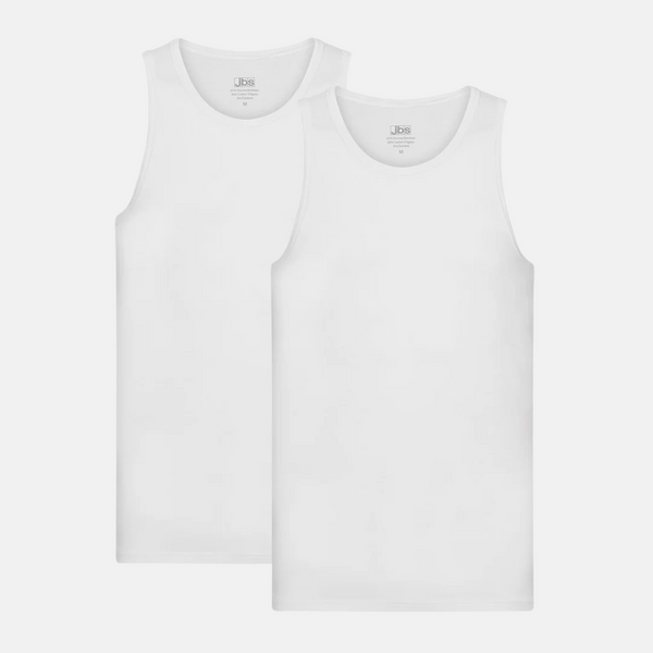 2 weiße Tanktops aus Bambus