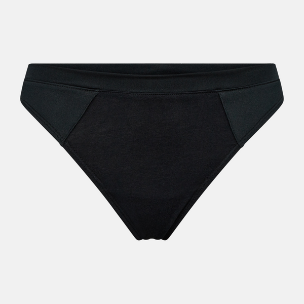 Schwarzes Bambus-Tanga-Höschen mit femininen Details