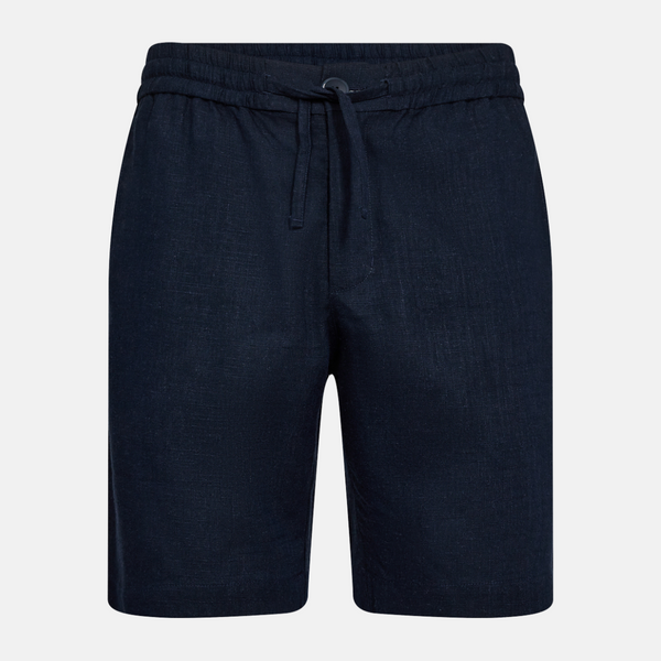 Marineblaue Shorts aus Bambus und Leinen