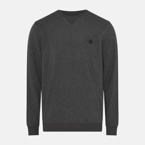 Dunkelgraues Bambus-Sweatshirt mit Abzeichen
