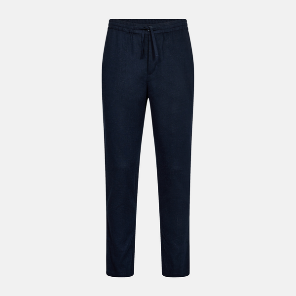 Marineblaue Hose aus Bambus und Leinen