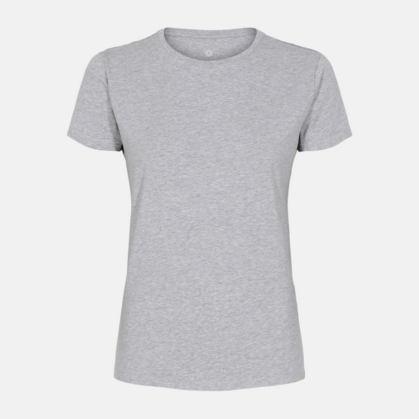 Hellgraues Bambus-T-Shirt mit Rundhalsausschnitt