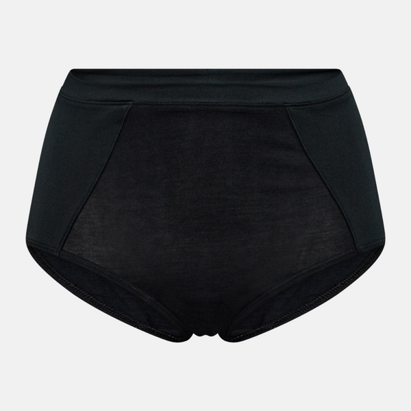Schwarzer Bamboo-Maxislip mit femininen Details
