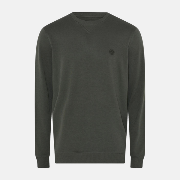Dunkelgrünes Bambus-Sweatshirt mit Abzeichen