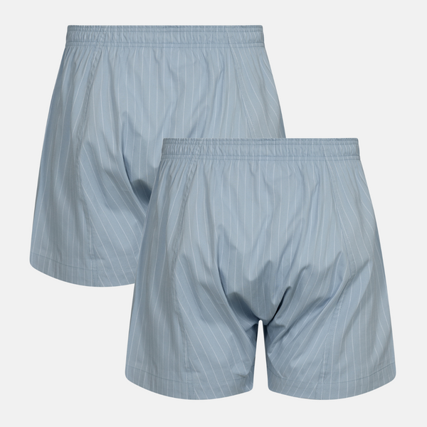 2er-Pack hellblaue Popeline-Bambus-Boxershorts