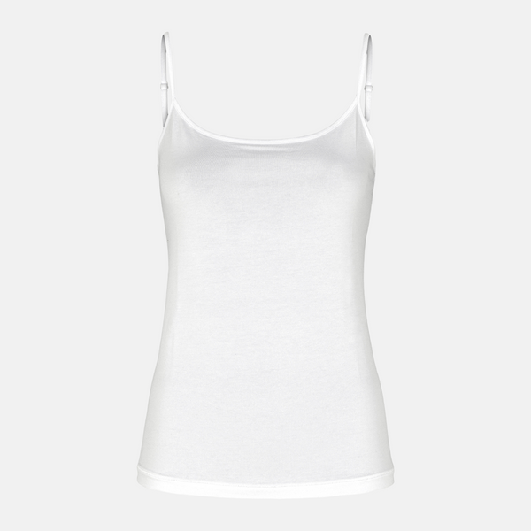 Weißes Bambus Tank Top dünner Träger