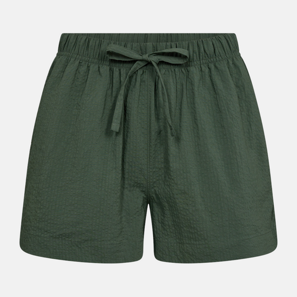 Grüne Bambusshorts in Seersucker-Qualität