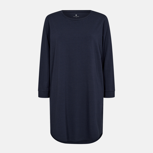 Langärmeliges Bambus-T-Shirt-Kleid navy