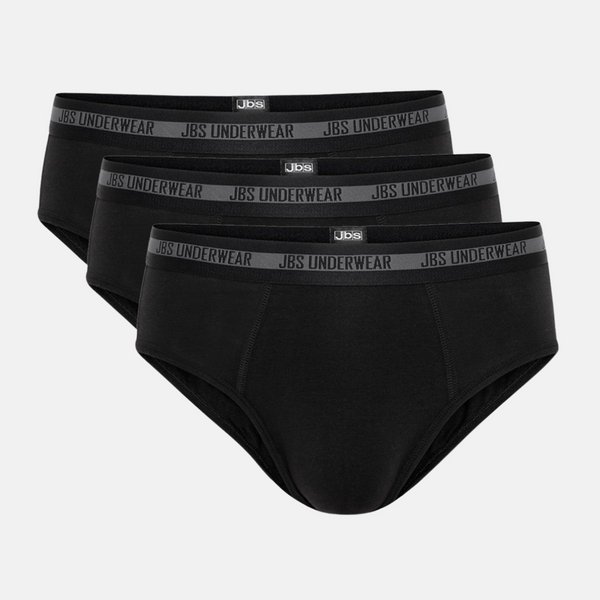 3 Paar Bambus-Slips für Männer schwarz - grau - navy