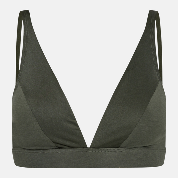 Grüner Triangel-BH aus Bambus mit femininen Details