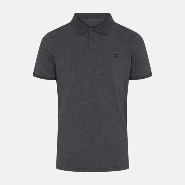 Dunkelgraues Piqué-Bambus-Poloshirt