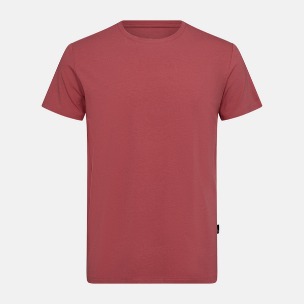 Rotes Bambus-T-Shirt mit Rundhalsausschnitt