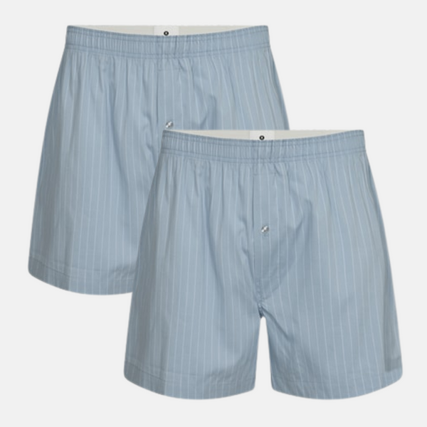 2er-Pack hellblaue Popeline-Bambus-Boxershorts