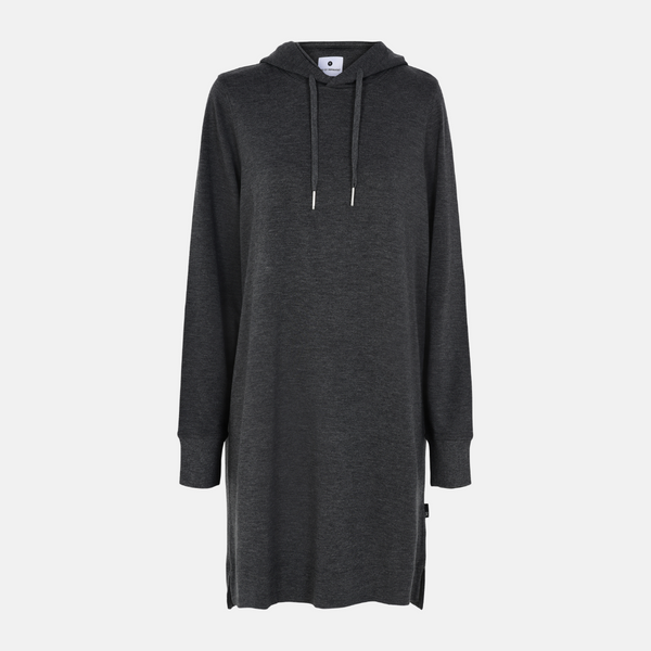 Dunkelgraues Kapuzenkleid aus Bambus