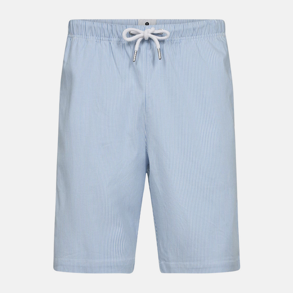 Hellblau gestreifte Bambus-Nachtshorts
