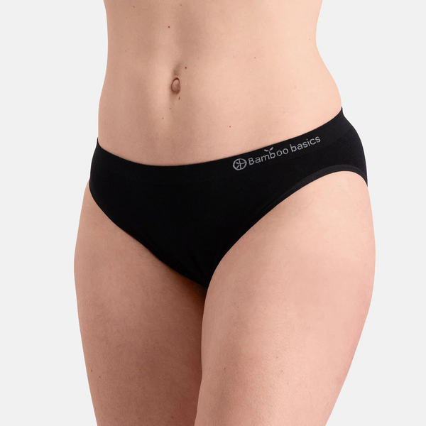 Tess Bambus-Tai-Slip mit schmalem Gummibund - schwarz 3er Pack