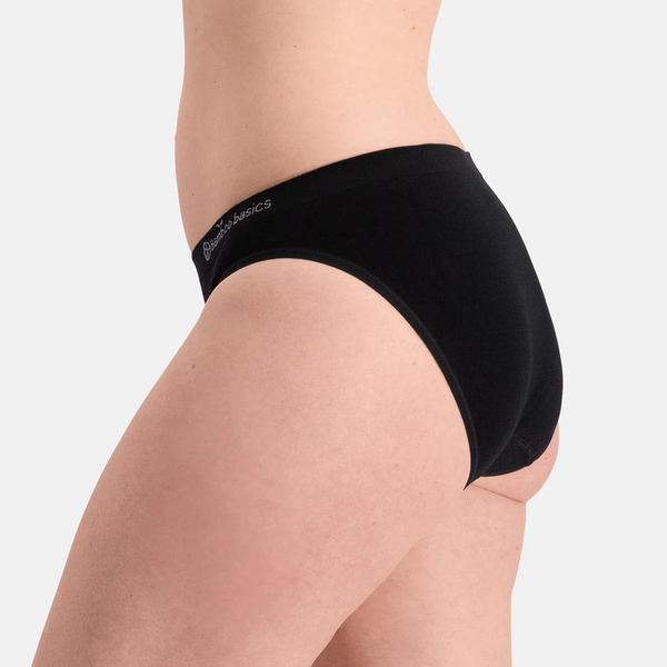 Tess Bambus-Tai-Slip mit schmalem Gummibund - schwarz 3er Pack