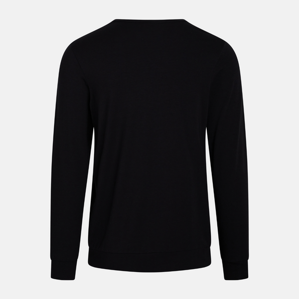 Langärmeliges Sweatshirt aus Bambus - schwarz