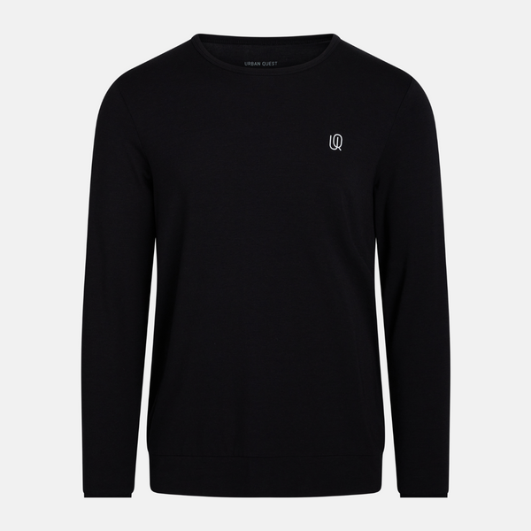 Langärmeliges Sweatshirt aus Bambus - schwarz