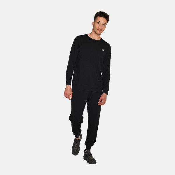 Langärmeliges Sweatshirt aus Bambus - schwarz
