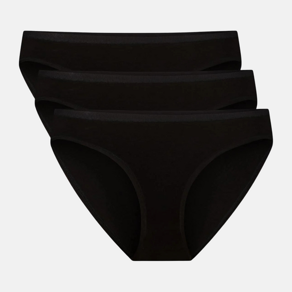 Julia bamboo tai panties with narrow elastic edge - black 3 pack